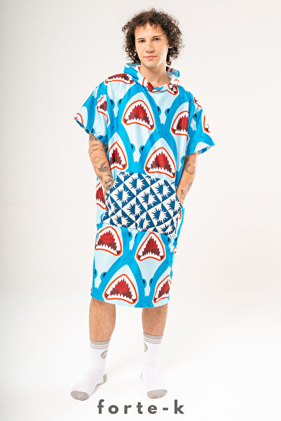 Fortek Home Πετσέτα θαλάσσης με κουκούλα και μπουρνούζι για σέρφινγκ