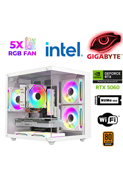 XASER Air X50 i5 14400F 16GB DDR5 Ram 1TB M.2 NVMe SSD 8GB RTX5060 Masaüstü O...