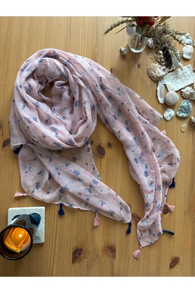 Chinko Soft and Lovingly Wrapping Shawl in a Floral Patterned Cheesecloth Fab...