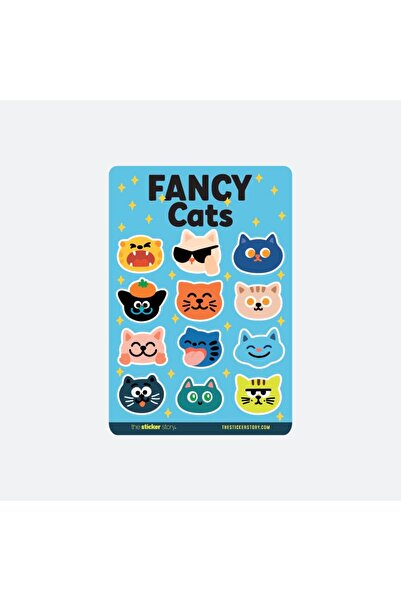 The Sticker Story. ورقة ملصقات القطط الأنيقة