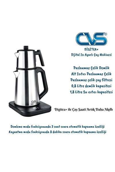 CVS DN 1557 Çelik Isı Ayarlı DİGİTEA+ Çay Makinesi