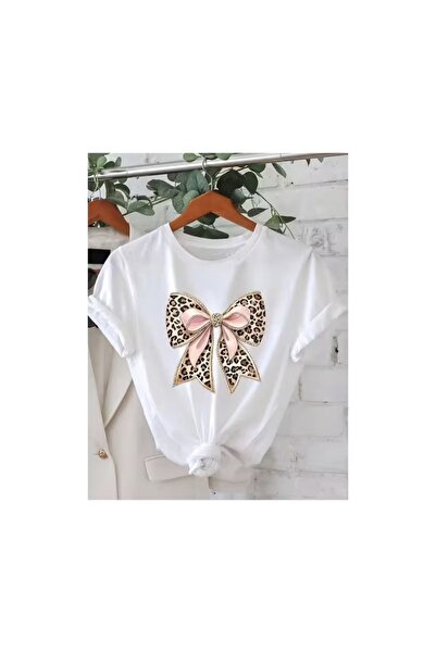 DAXİS Sportwear Company Γυναικείο μπλουζάκι oversized με στάμπα λεοπάρ κορδέλας