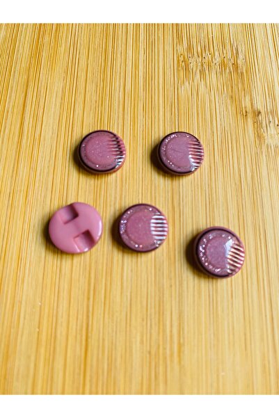 Lorin hobi زر أكريليك دائري ذو مظهر لامع مثبت من الأسفل GÜLKURU 5 قطع