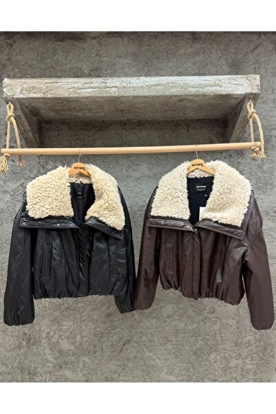 Nisam Fur Collared Bomber Coat