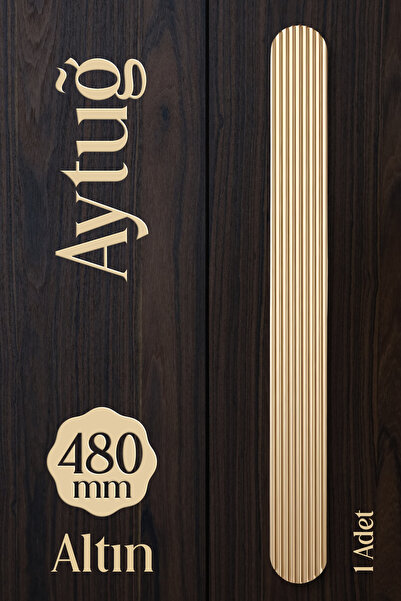 Badem10 Aytuğ Geniş T Ριγέ Οβάλ Χρυσή Λαβή Συρταριού 480 mm Μοντέρνα Κομψή Λα...