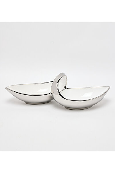 Sur La Table Porcelain 56x3cm White/Silver Snack Bowls