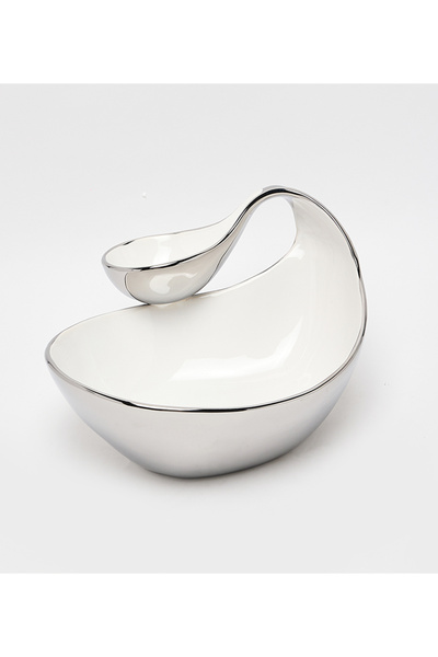 Sur La Table Porcelain 26x3cm White/Silver Snack Bowls