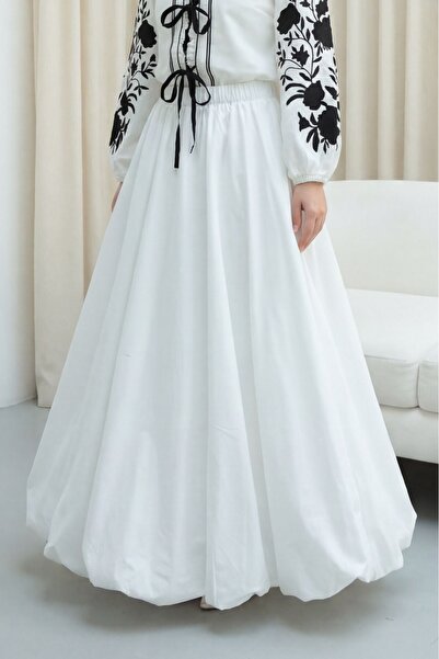 HİJABAYA Φούστα μπαλόνι από ποπλίνα με ελαστική μέση και επένδυση