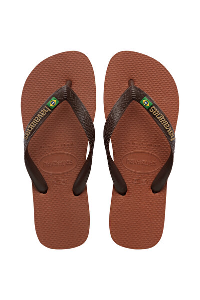 Havaianas Ανδρικές σαγιονάρες καφέ χρώματος με λογότυπο Brasil