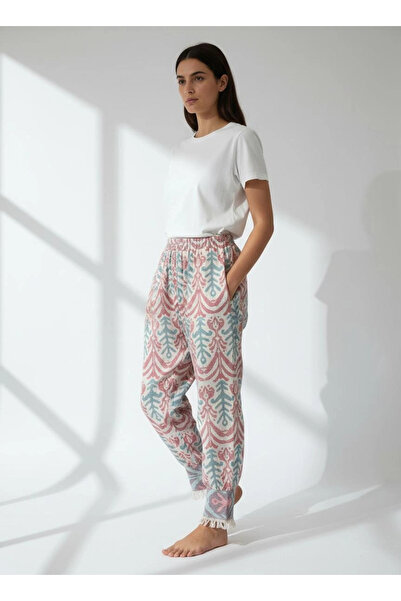 Su Koleksiyon Cotton Trousers with Cypress Jacquard Weave