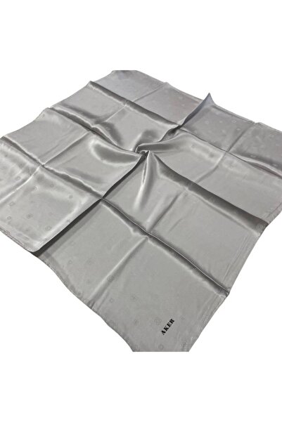 Aker Μεταξωτό μαντήλι ζακάρ μονόγραμμα (σατέν κρεπ με ασημένιο μοτίβο λογότυπ...