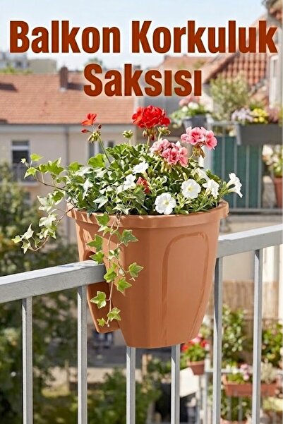 EFFE HOME Dekoratif Balkon Korkuluk Saksısı Oval 1 Adet