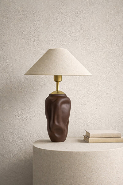 Cavanoz Minimalist Seramik Abajur Masa Lambası Bohem Dekoratif Modern Yatak Y...