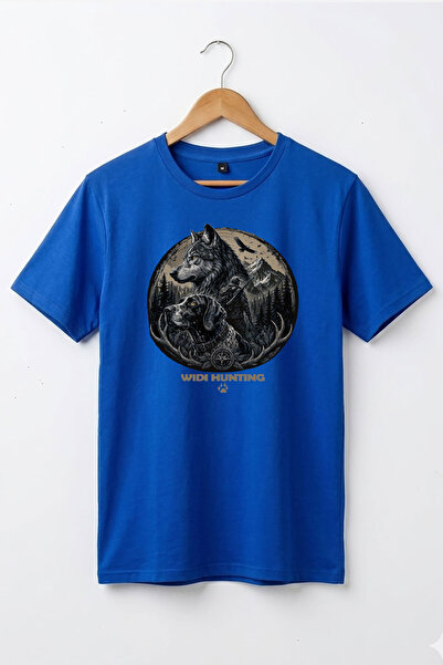 WİDİ Tricou cu tematică Hunting Wolf și Hunting Dog, 100% bumbac, cu croială ...