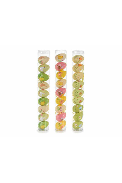 Decorer Set de 27 ouă decorative din plastic multicolore 4x5 cm