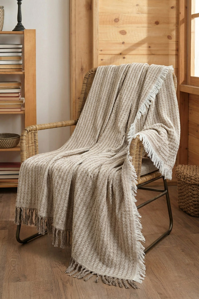 rellhome Κάλυμμα για πολυθρόνα |   Βαμβακερό κάλυμμα καναπέ με κρόσσια |   Κά...