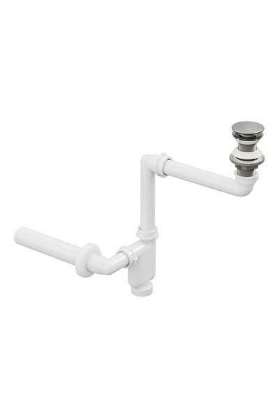 AQUA BAGNO Smart Pop-up Sifon, Taşma Deliksiz Krom + Comfort Yer Kazandıran L...