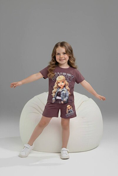 Yağmur Giyim PJKSKT Sweet Candy Girl Σετ με κοντομάνικο μπλουζάκι και σορτς μ...