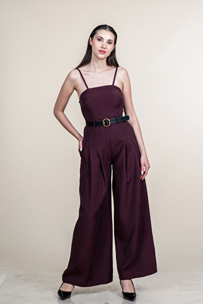 MissVina Strapped Jumpsuit with Gipeli Back and Belt 50375