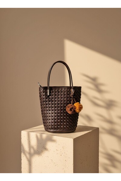 NUR KARACA B37114 Women's Handbag Medium Size Knitted Patterned Daily Stylish...