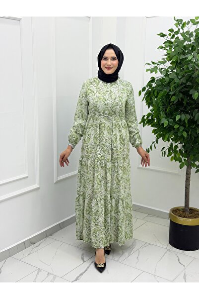 MODA 3789 MODAL KUMAŞ ÇİÇEK DESENLİ ELBİSE ÇOK RENKLİ 23