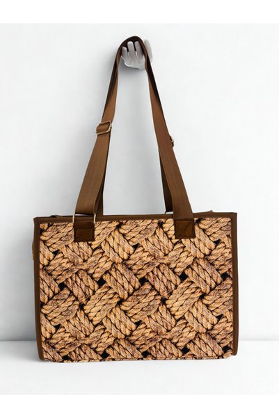 MORA BAG Carrying Bag - Wicker Pattern / Mocha Brown