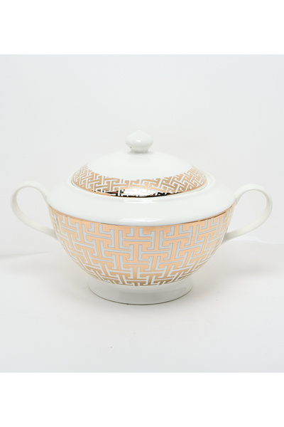Sur La Table New Bone China 34x20cm White/Gold Tureen