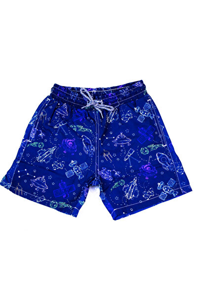 OBJE Boys' Space Pattern Digital Printed Swim Shorts