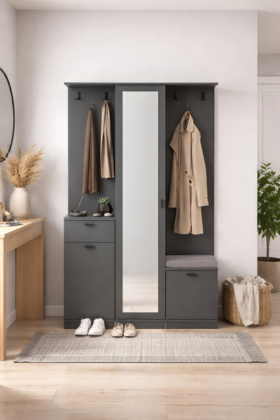 SARMOBİ Harmony Portmanto Vestiyer Ayakkabılık 106x190x39 cm - Modern Tasarım
