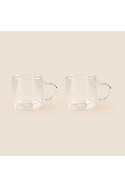Tohana 2'li Cam Kupa - Şeffaf - 380 ml