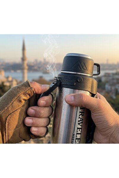 Kuzey Tacı Çift Katmanlı Vakumlu Paslanmaz Çelik Termos – Kulplu ve Bardak Ka...