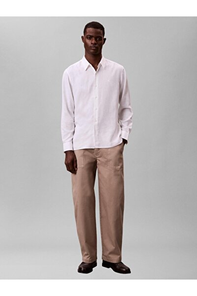 Calvin Klein LS SOLID LINEN CLASSIC SHIRT