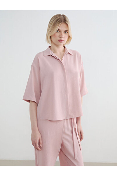 LC Waikiki Rmz Gi̇yi̇m Farkiyla Loose Fit Crepe Women's Shirt