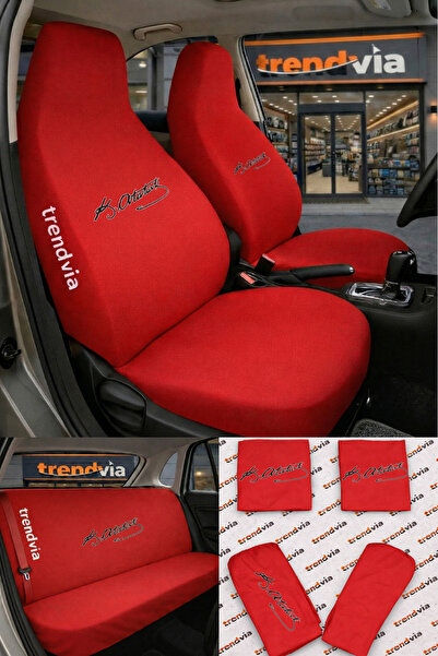 trivexa Ataturk Signed Car Seat Cover Front and Rear Set – Combed Cotton Lycr...