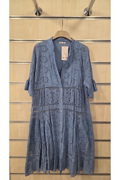 Park Moda Δαντελωτό βαμβακερό κοντό φόρεμα με επένδυση