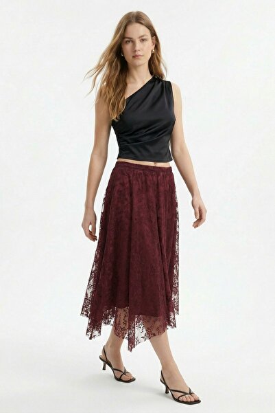 Rays Φούστα με μοτίβο από ύφασμα με υφή βελούδου 8455A