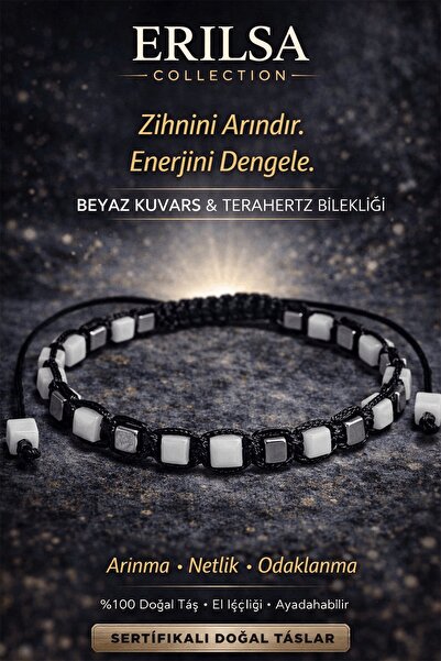 Erilsa سوار تيراهيرتز من الكوارتز الأبيض من الحجر الطبيعي المعتمد - سوار أدور...