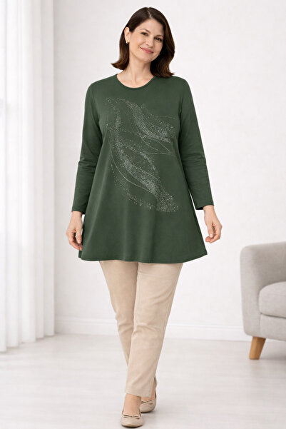 Mutlu City Γυναικείο χτενισμένο βαμβακερό τουνίκ για μητέρες μέσης και μεγαλύ...