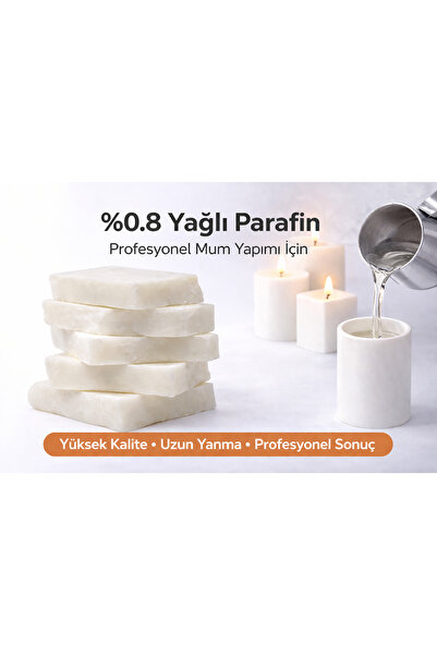 hk %0.8 Yağlı Parafin 1 KG | Mum Yapımı İçin Sert Parafin Hammaddesi
