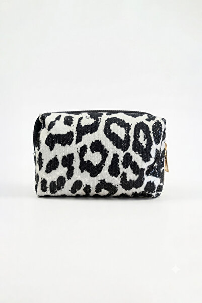 Fulla Moda Τσάντα μακιγιάζ με πούλιες με σχέδιο λεοπάρ