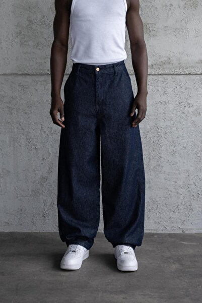 Machinist Men's Basic Balloon Fit Baggy Jeans - Dark Blue M