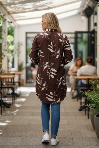VETRE Women's Plus Size Long Viscose Shirt