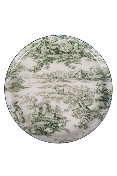 Clayre & Eef Μεταλλική Ποτηροθήκη Λευκό Πράσινο Ø 11x1 εκ.