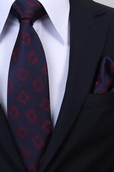 Esgue Χειροποίητη Γραβάτα Μαντήλι Τύπου Μαντήλι με Ρετρό Σχέδιο, Μπλε Ναυτικό...