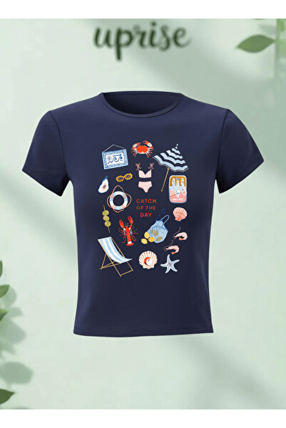 Vordevia Μπλουζάκι με στάμπα Beach Vibe Catch Of The Day από βαμβάκι και λύκρ...