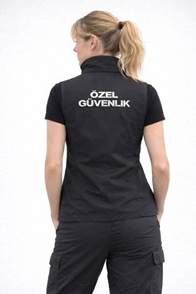 ARTHUR Kadın Özel Güvenlik Yeleği - Göğüs Logolu Nakışlı Su İtici 3 Cepli Yazlık İş Yeleği