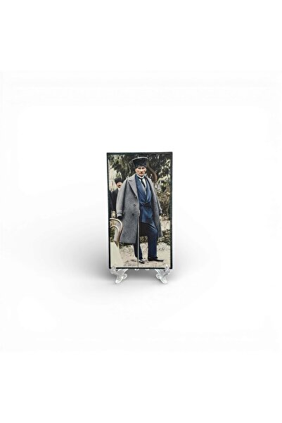 Hedea Atatürk Masaüstü Ahşap Tablo - Kabartmalı Baskı Şık Hediyelik 9x16 cm No 1