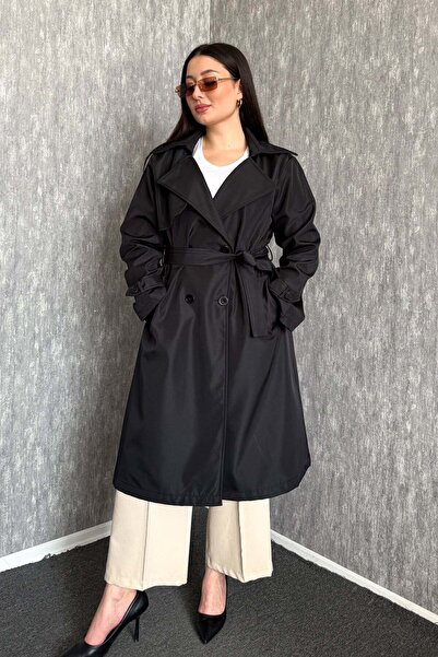 ModaPlaza Γυναικεία Καμπαρντίνα με Ζώνη σε Μεγάλο Μέγεθος 5958