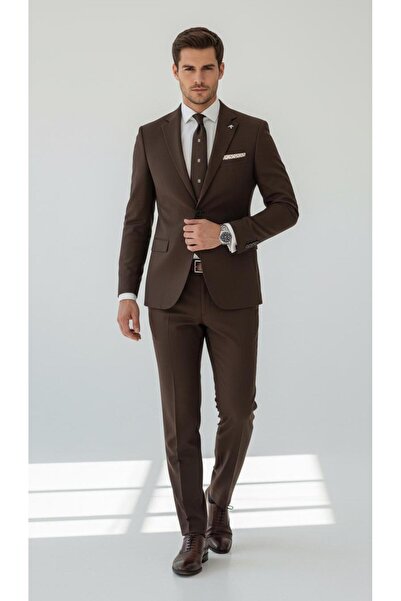 Plus Scorpion Ανδρικό κοστούμι με λεπτή εφαρμογή και μικρο-σχέδια, με 2 κουμπ...