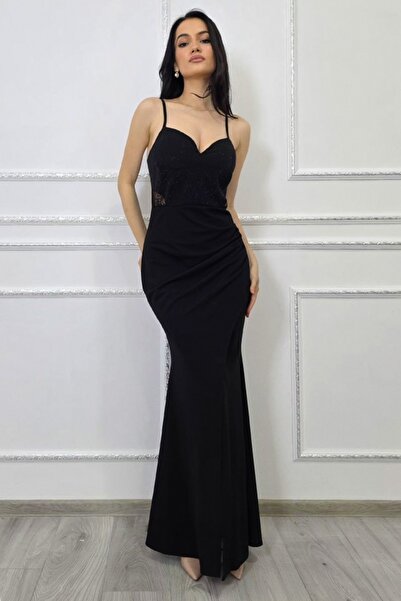 FashionForYou Σερέλια βραδινό φόρεμα κρουαζέ με δαντέλα και χειροποίητα κρύστ...